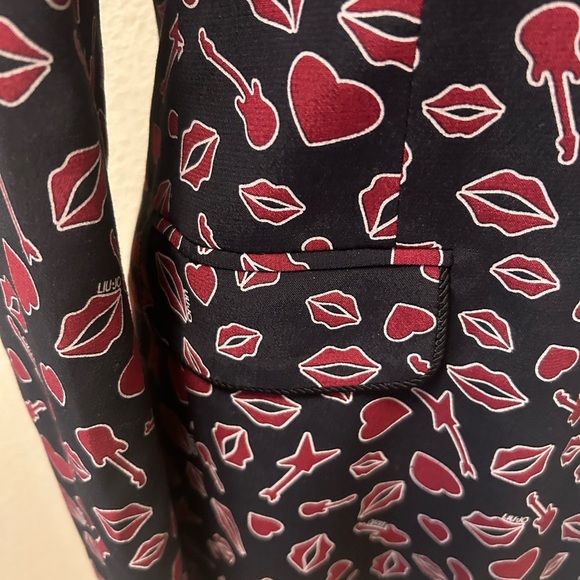 Liu Jo Jackets & Coats Red/Black Print Blazer - Made In Italy Size S - - Picture 7 of 7